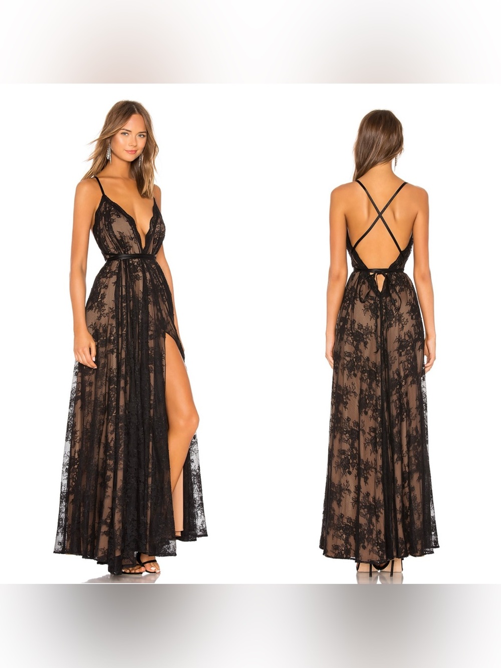 NWT Michael Costello × REVOLVE Paris Gown in Black